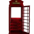 Ram Game Room 16.5 x 30 x 72 in. Old English Telephone Booth Bar Cabinet OEBRCB